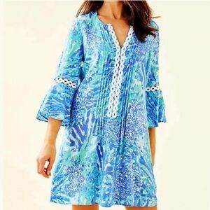 Lilly Pulitzer Hollie Tunic Dress Hey Hey Soleil Blue Haven XS